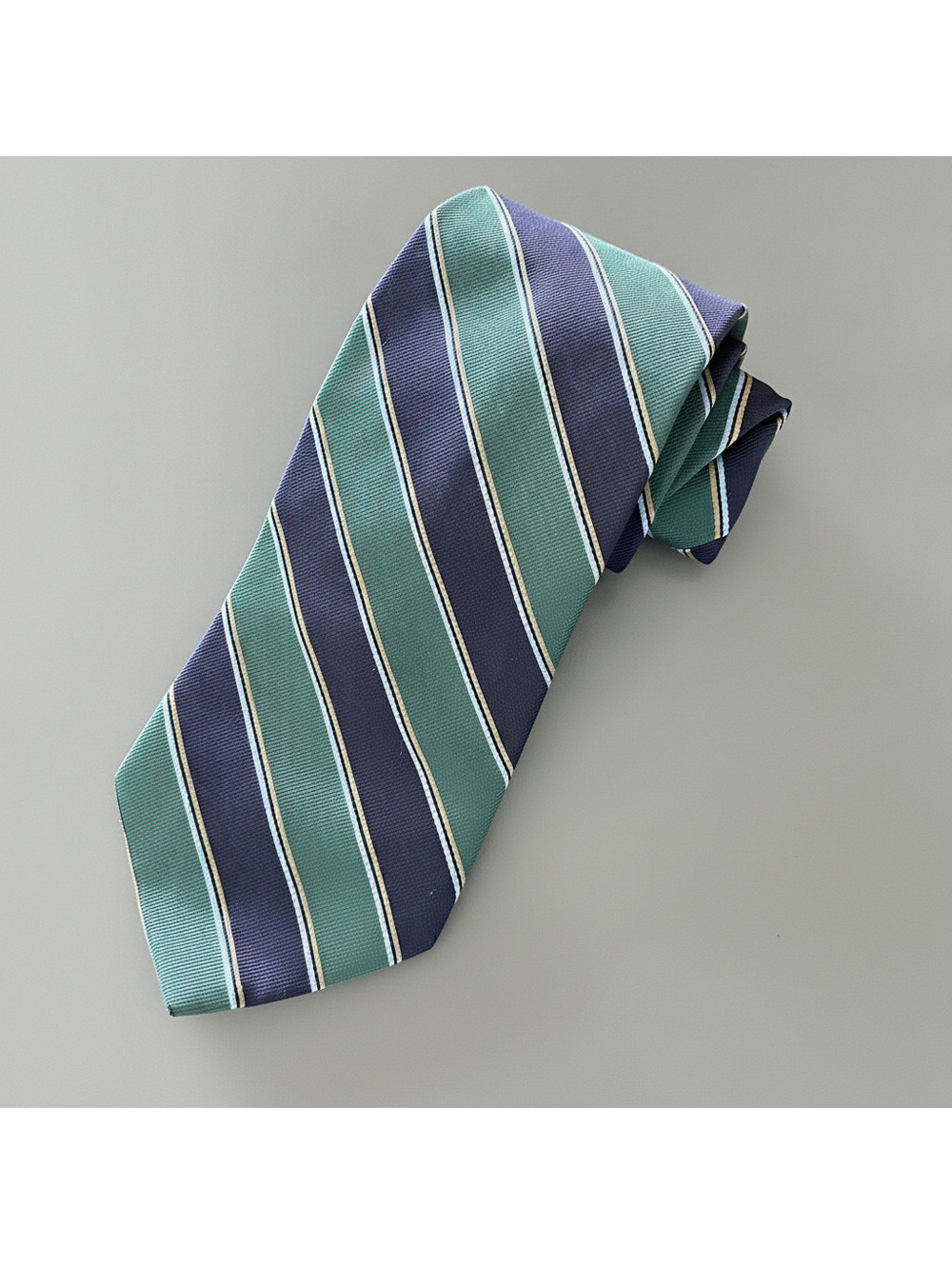GAP Striped Tie Green Navy Classic Business Necktie NWOT